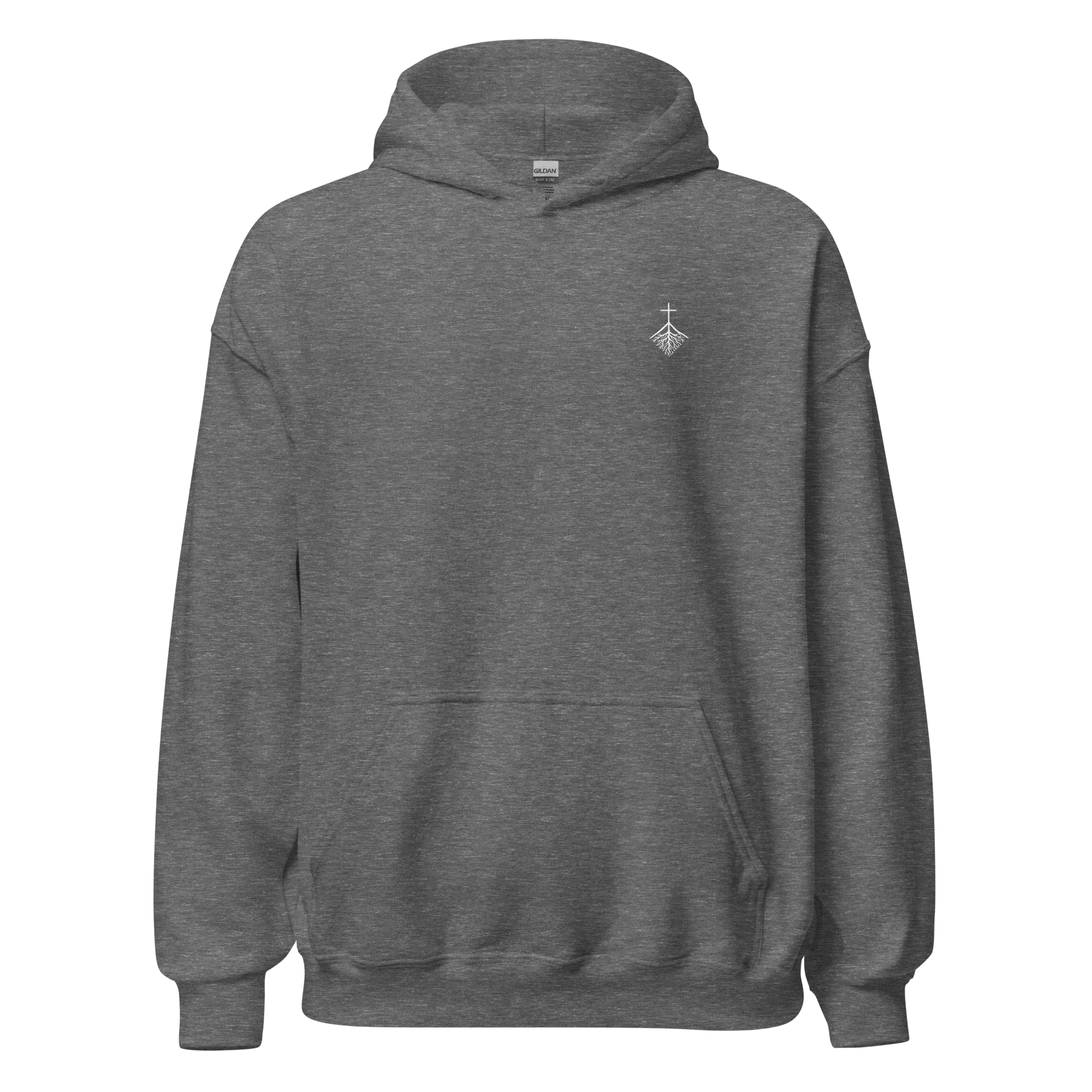 CLVRY Verse Hoodie — Graphite Heather (front)