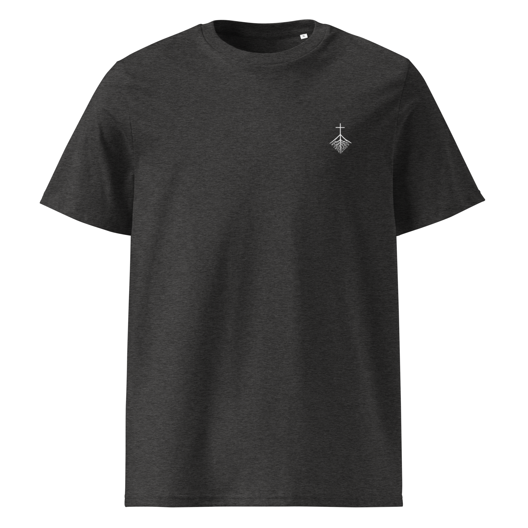 CLVRY Verse Tee — Dark Heather Grey (front)
